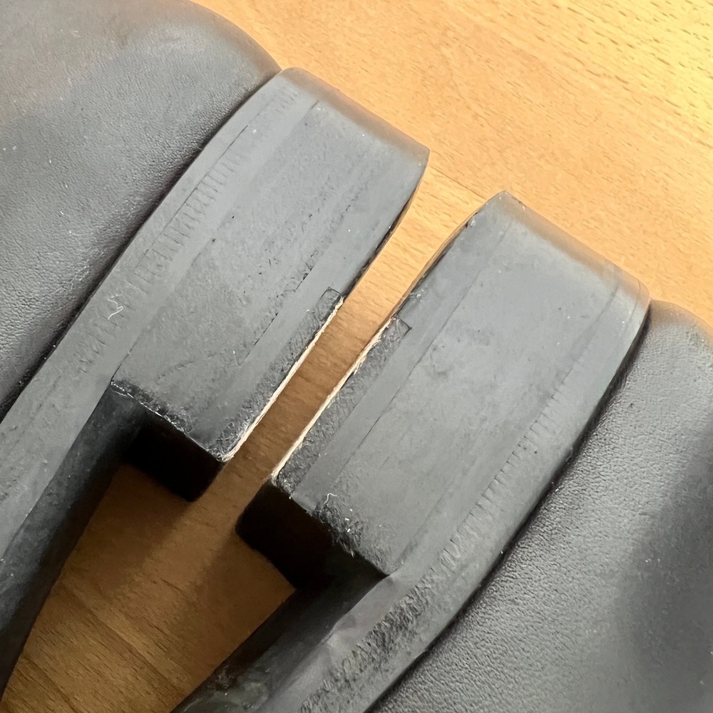 Rag‎ & Bone Black Leather Penny Loafers Women Size 37.5 Classic Slip On Shoes - Picture 7 of 12